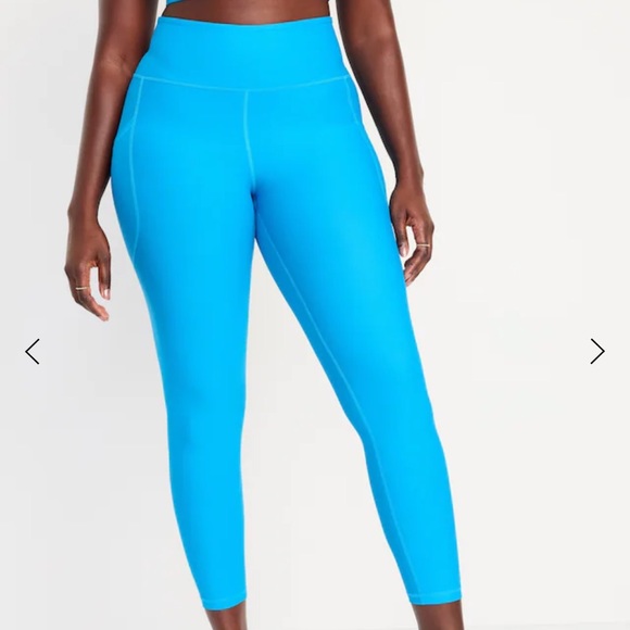 NWT OLD NAVY High-Waisted PowerSoft 7/8 Leggings  Color: Nebulous Blue MEDUIM - Picture 5 of 9